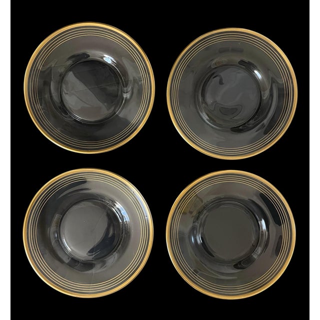 Mid 20th Century Vintage MCM Salad or Dessert Plates 8”. Set of 8 Elegant Gold Rim Design For Sale - Image 5 of 5