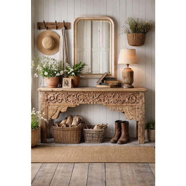 Rustic European Architecutural Salvage Console For Sale - Image 3 of 4