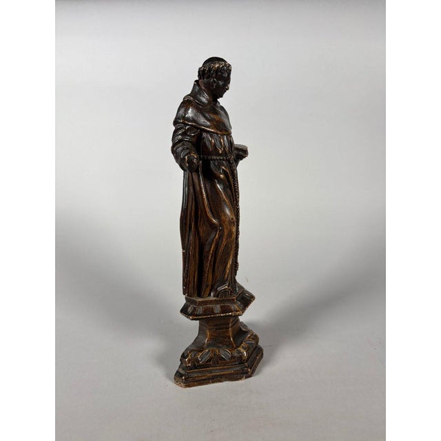 Wood Sculpture, Saint Francis of Assisi, 17th century - 31 cm - Wood For Sale - Image 7 of 7
