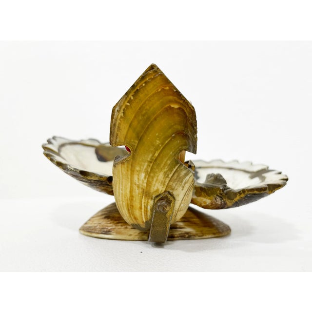 American Vintage "Toledo" Shell Ashtray and Match Holder For Sale - Image 3 of 11