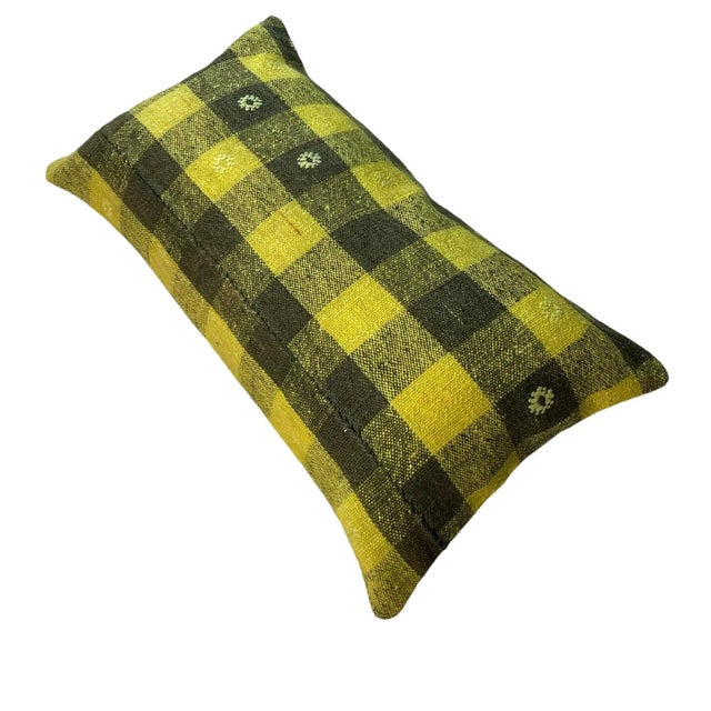 Vintage Handmade Rug Cushion Cover For Sale - Image 3 of 11