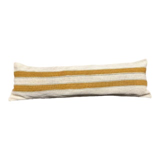 Turkish Hemp Pillow Cushion Natural Beige Brown Cushion Cover 14"x45" For Sale