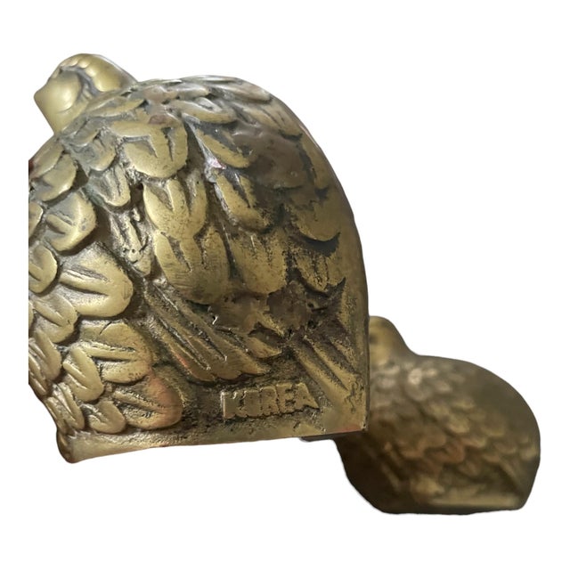Vintage Midcentury Brass Quail/Partridge Bird Figurines Set of 3 For Sale In Baltimore - Image 6 of 12