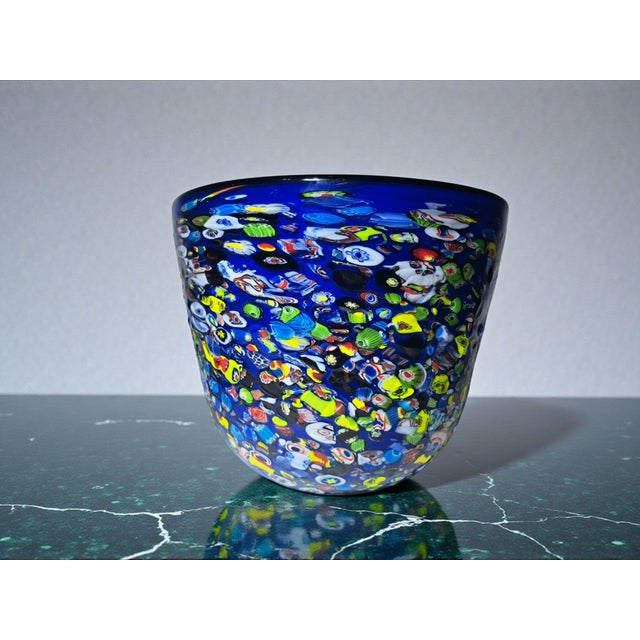 Glass Murano Glass Cachepot with Murrine from Manifattura Di Murano, 1980s For Sale - Image 7 of 8