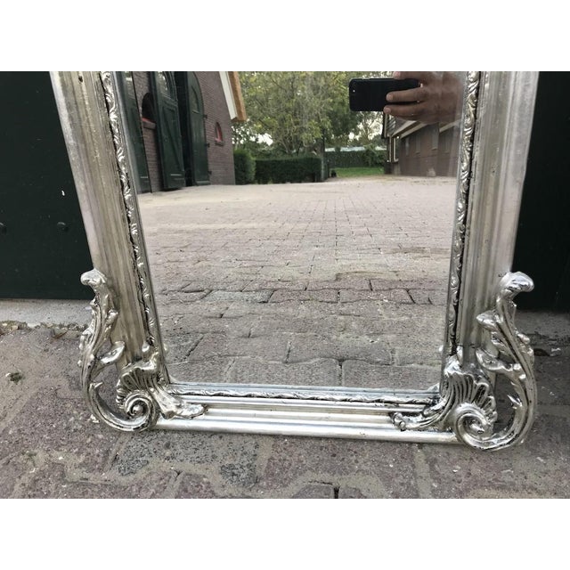 Mid20C Italian Rococo Silver Beech Floor Mirrors-Pair For Sale - Image 4 of 12