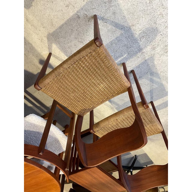 Brown Mid-Century Logster Dining Room Chairs by Arne Hovmand Olsen for Mogens Kold, Set of 4 For Sale - Image 8 of 18