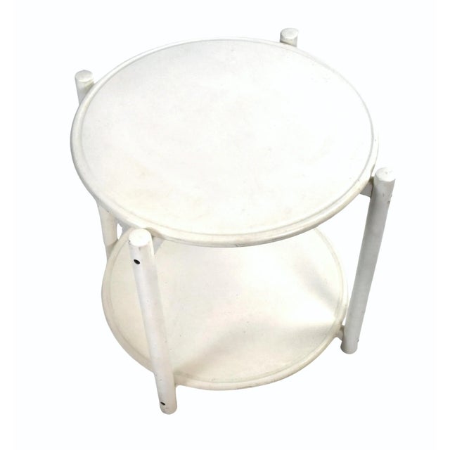 Mid 20th Century Vintage Danish Modern White Painted Round Side Table by Hyllinge Mobler For Sale - Image 4 of 7