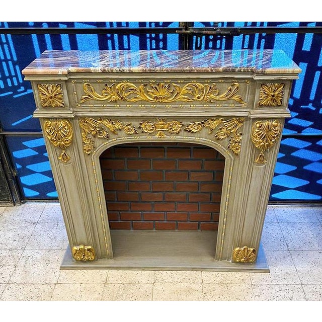 French Style Fireplace Furniture Marble Topped For Sale - Image 4 of 4