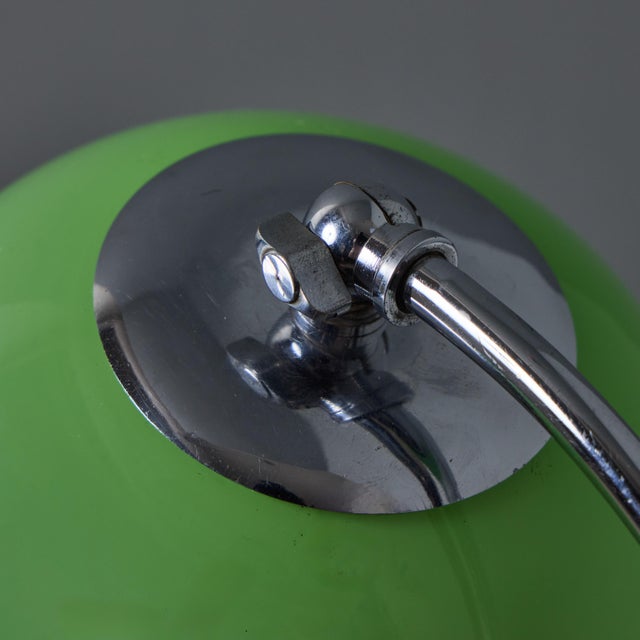 1950s Mauri Almari Chrome and Opaline Green Glass Table Lamp for Idman Oy For Sale - Image 12 of 18
