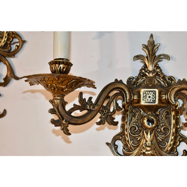 Circa 1960's Pair of Halcolite Wall Sconces For Sale - Image 4 of 11