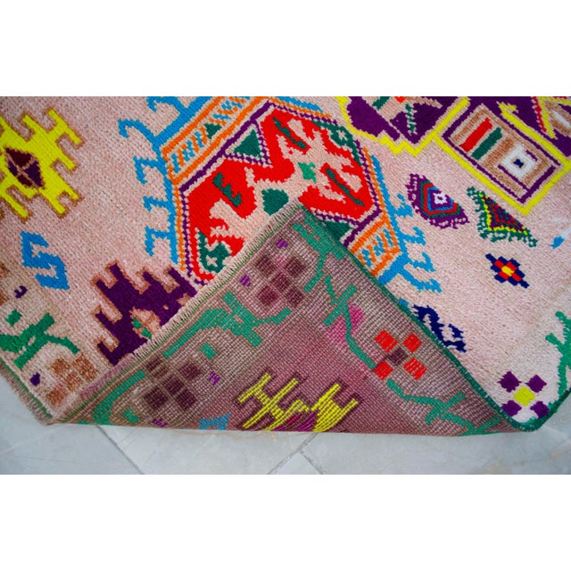 1970s Runner Rug Turkish Hand-Knotted Rug Pink Hallway Decor Kitchen Runner 3x10 Ft Approx For Sale - Image 12 of 18