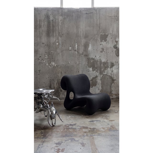 3D Printed Black Sand Sculptural Chair by Bryant Creative Industries S.L. For Sale - Image 6 of 7