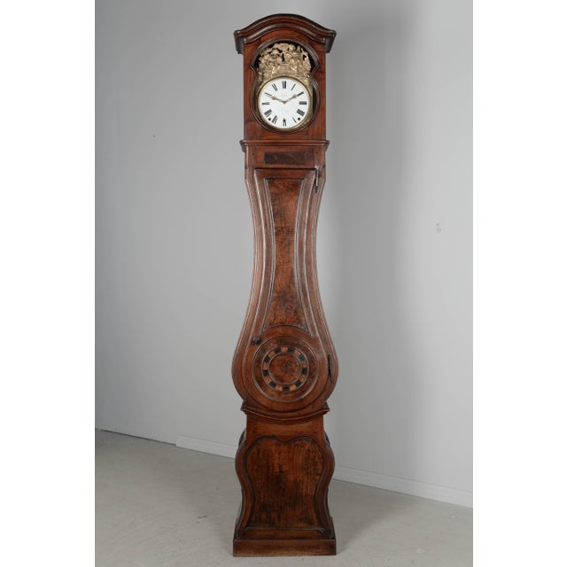 French Country 19th Century French Tall Case Clock or Horloge De Parquet For Sale - Image 3 of 12