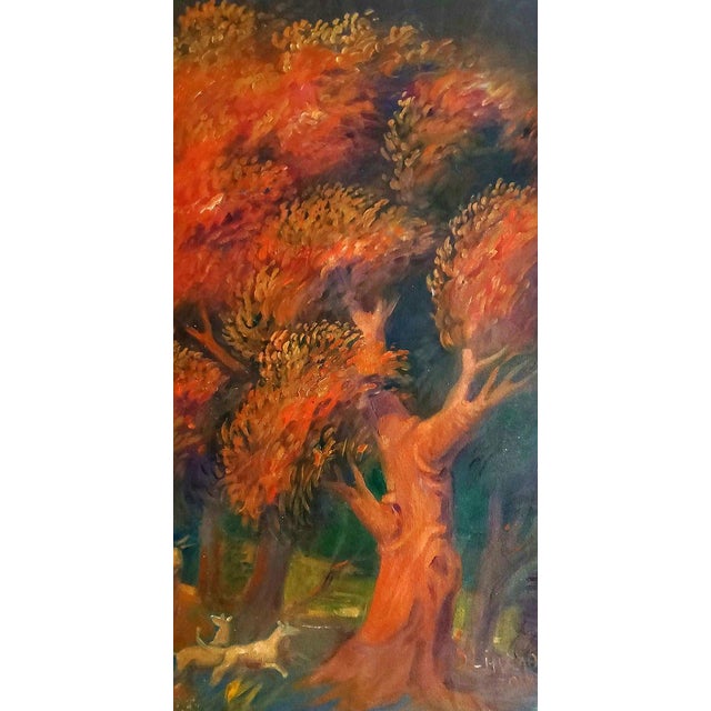 Textile Oil Painting Before the Autumn Shower Daniil Litvinov For Sale - Image 7 of 8