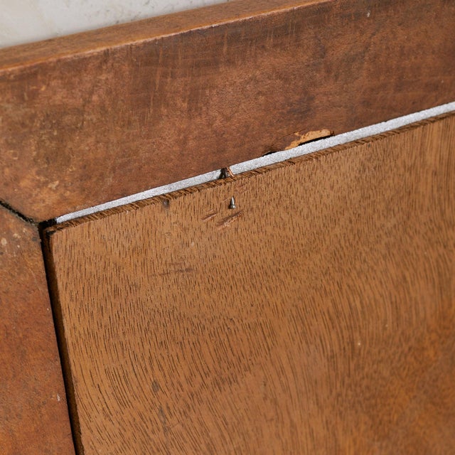 Italian Horizontal Rectangular Wall Mirror with Chamfered Wood Frame, 1950s For Sale - Image 9 of 10