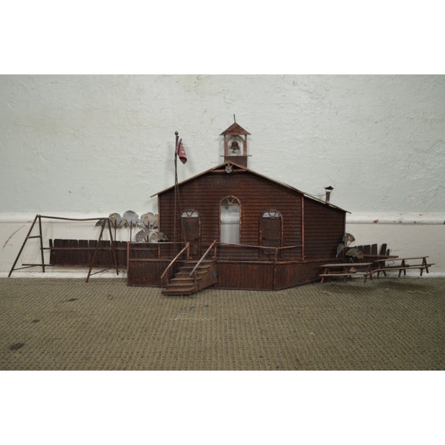 Curtis Jere Large Rusted Metal Wall Sculpture of Meeting House ITEM DESCRIPTION: --------------------------- High quality...
