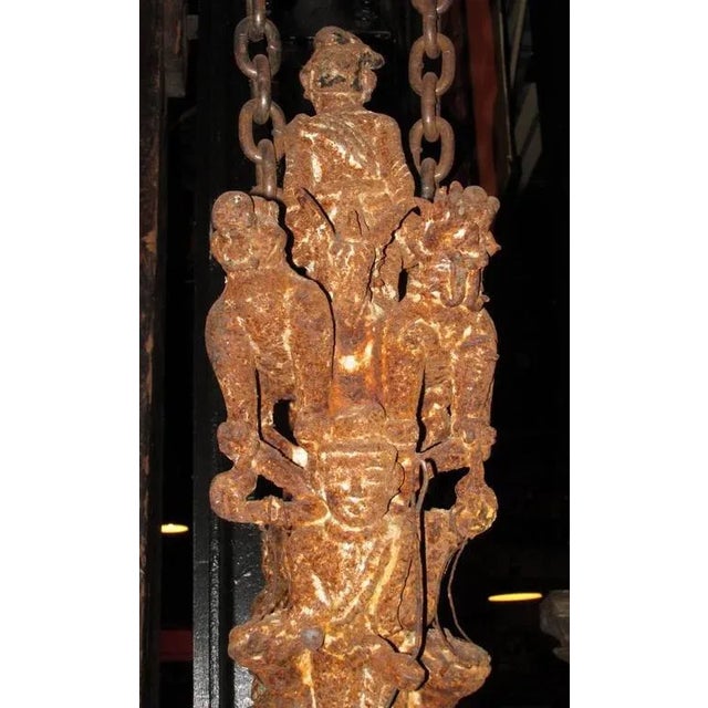 19th Century Vintage Monumental Thai Bronze and Iron Temple Bell For Sale - Image 9 of 11