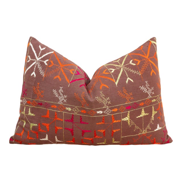 Nabha Nomad, Antique Phulkari Lumbar Pillow Cover For Sale