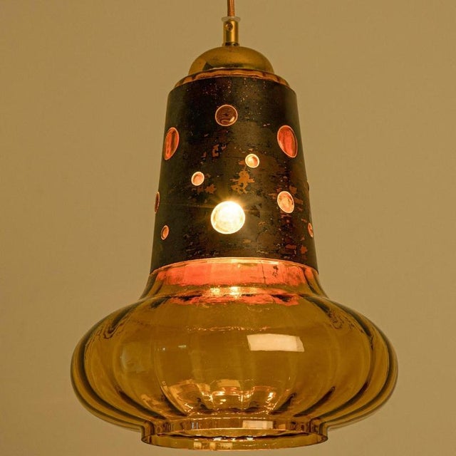 Copper Glass Pendant Lamp from Raak, 1960 For Sale - Image 6 of 12