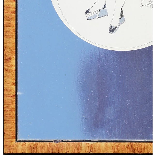 1970s 1970s "You Owe Me" Circular Drawling of Woman With Wings by Charles Pebworth For Sale - Image 5 of 10