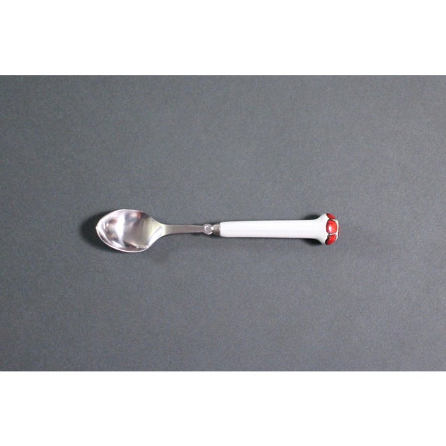 1970s Boho Chic Denby Regency Jewel White Flatware - Small Spoons or Teaspoons For Sale - Image 10 of 10