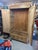 Charming natural Irish pine armoire having panel doors that open to reveal 21 d x 62 h interior with wooden slats for...