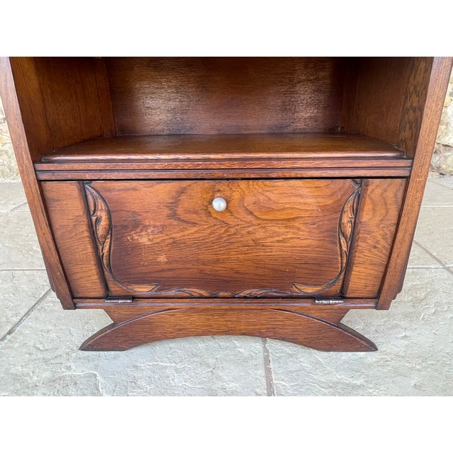 Art Deco Walnut Nightstand with Black Marble Top, 1920s For Sale - Image 13 of 18