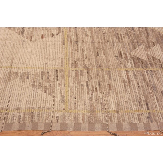 Textile Modern Room Size Tribal Geometric Brown Earth Tone Color Area Rug 11417 For Sale - Image 7 of 9