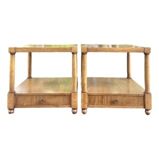 Neoclassical Mahogany Side Tables Attributed to John Stuart - A Pair For Sale
