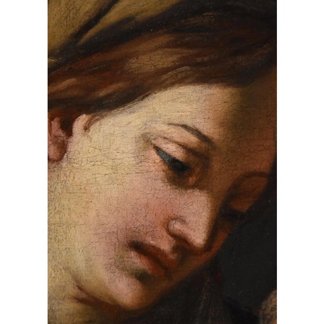 Circle of Domenico Piola, Holy Family, 1660, Oil on Canvas, Framed For Sale - Image 7 of 15