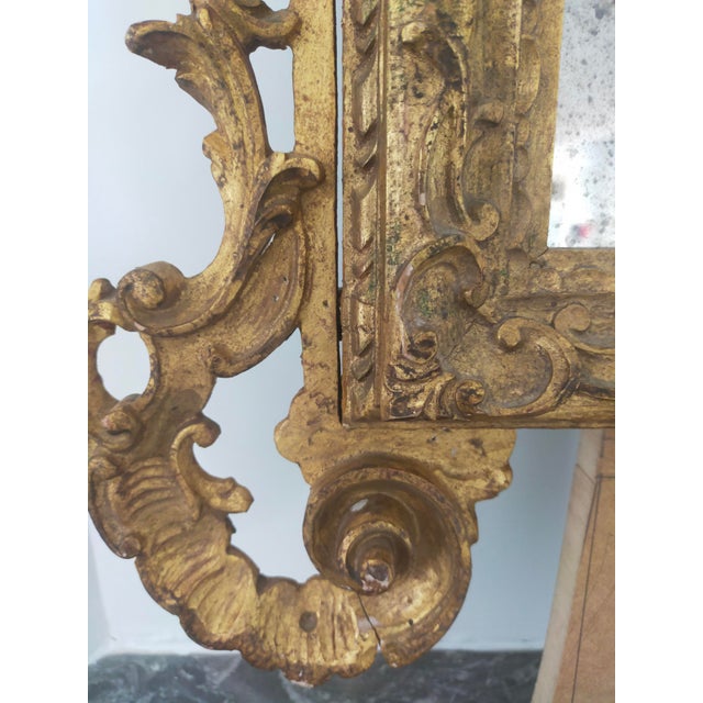 Antique Louis XV Wooden Mirror For Sale - Image 4 of 11