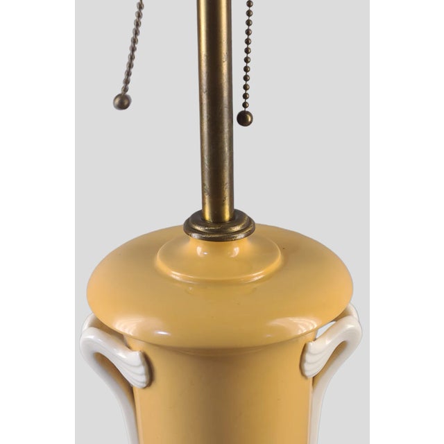 Camel Vintage Lenox Unusual Sand Color Porcelain Neoclassical Urn Dav-Art Table Lamp For Sale - Image 8 of 9