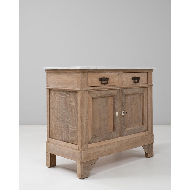 1900s French Louis Philippe Oak Buffet With Marble Top For Sale In Greensboro - Image 6 of 18