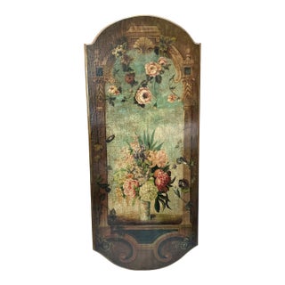 Maitland-Smith Neoclassical Still Life Floral Painting Panel For Sale