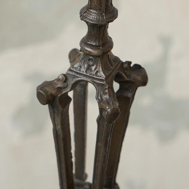 Antique Candleholder in Cast Spelter with Putto, Late 19th Century For Sale - Image 10 of 11