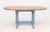 Tiger Maple Top Blue Painted Dining Table, "Toad Hall" label to underside of top. 30.25" H x 66" W x 35.75" D. Provenance:...