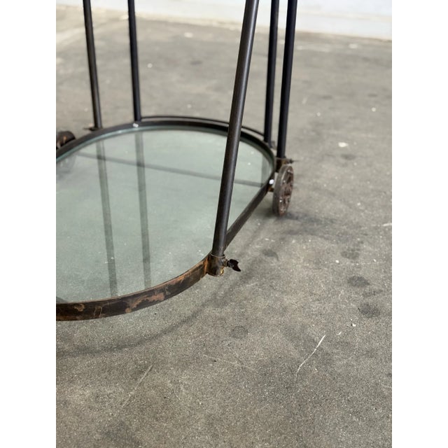 1960s Patinated Iron Bar Cart For Sale - Image 11 of 12