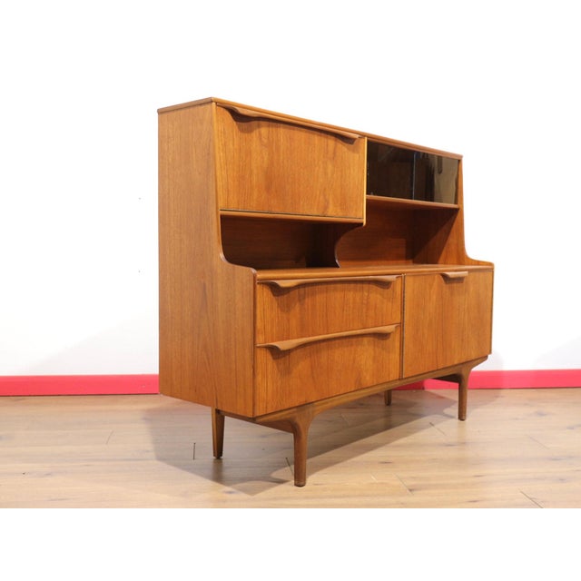 Mid 20th Century Mid Century Modern Vintage Teak Highboard Credenza Sideboard by S Form Danish Style For Sale - Image 5 of 15