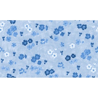 Sample - Flower Field Wallpaper by Paule Marrot in Blues For Sale
