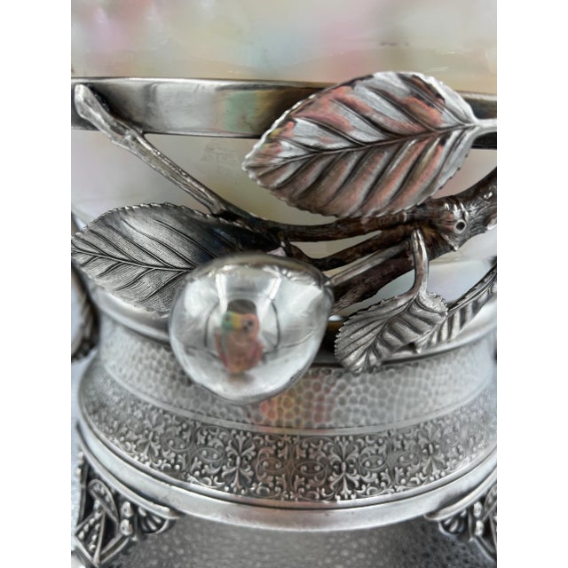 Silver Late 19th C Silverplate Brides Basket With Ruffled Edge Confetti Bowl For Sale - Image 8 of 12