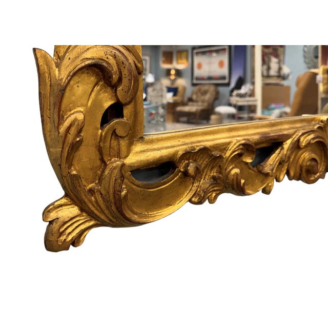 Gold Vintage Carved Giltwood Mirror For Sale - Image 8 of 9