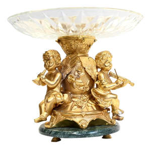 Empire Candelabras Rock Crystal Gilt Candles, Set of 2