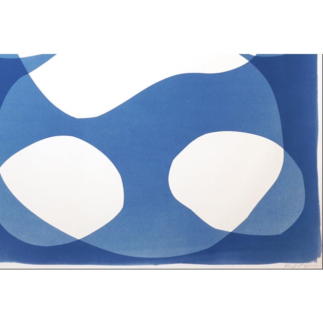 2020s 2026, Minimalist Unique Cyanotype , Organic Forms in Blue Tones, Under the Abyss, Monotype on Watercolor Paper For Sale - Image 5 of 8