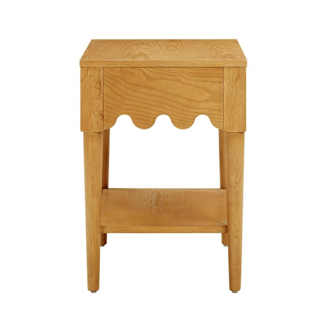 Oodle Wavy Scallop Natural Ash Nightstand For Sale - Image 4 of 7
