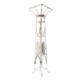Iron and Alabaster Floor Lamp, 1982 For Sale