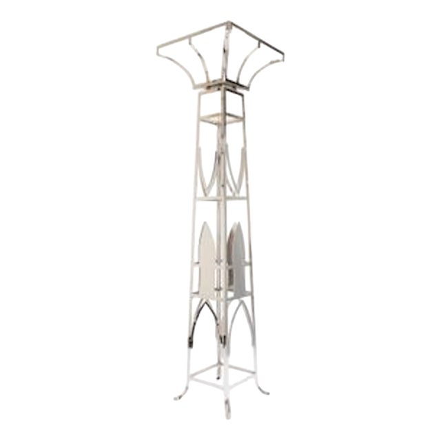 Iron and Alabaster Floor Lamp, 1982 For Sale