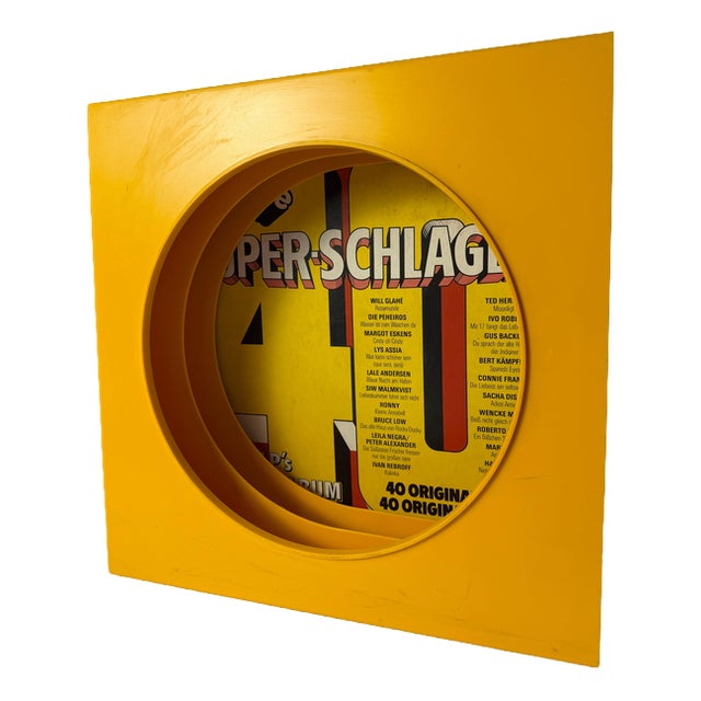 Yellow Record Stand from Schweizer Design For Sale