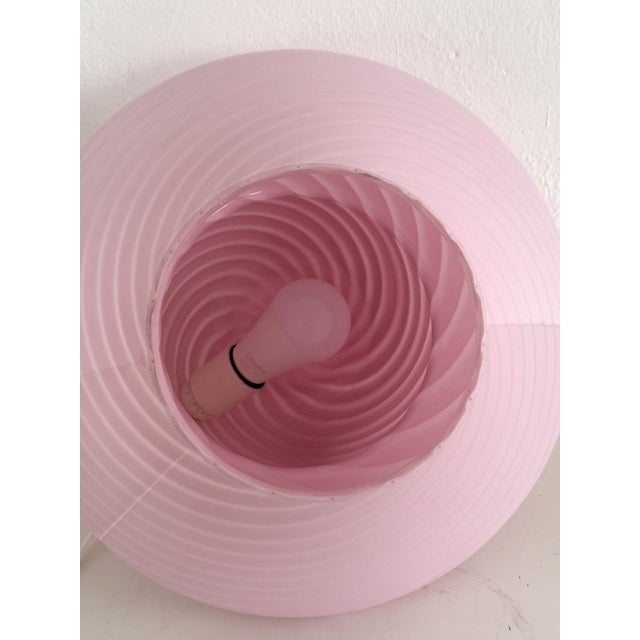 Large Vintage Mushroom Table Lamp in Pink Swirl Glass, 1970s For Sale - Image 9 of 13