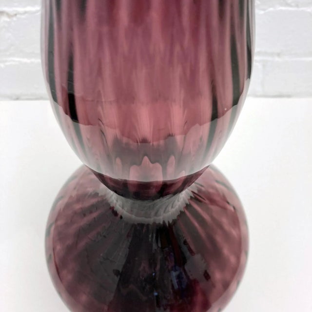 Purple Italian Mid-Century Modern Tall Blown Genie Bottle, Decanter For Sale - Image 8 of 10