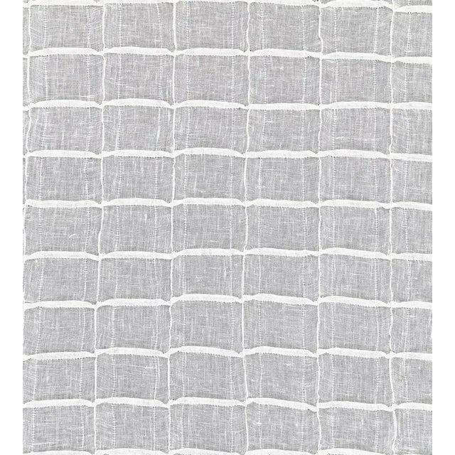 Sample - The House of Scalamandré Pintuck Linen Sheer Fabric, Ivory For Sale